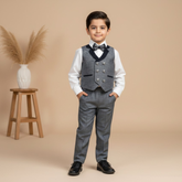 Premium 3-Piece Formal Party Wear Suit | Tailored Waistcoat, Crisp White Shirt & Matching Trousers