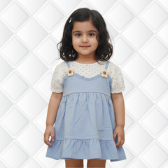 Girls' Premium Summer Frock & Dungaree Collection | Stylish 2-Piece Outfits