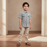 Premium 2-Piece Smart-Casual Set | Long-Sleeve Sky Blue Shirt & Graphic Inner Tank Top