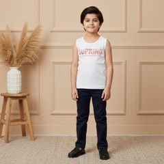 Boys Luxury 2-Piece Set: Designer Over-Shirt with Matching Graphic Inner