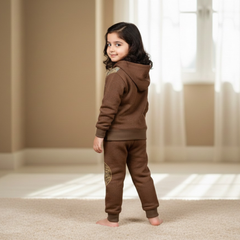 Premium 2-Piece Boys' Casual Set | Graphic Half-Sleeve Orange Shirt & Jogger Trousers