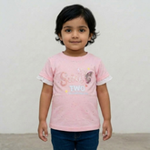 Little Diva "Sweet TWO" Butterfly Tee | Premium Pink Cotton Shirt with Ruffled Sleeves