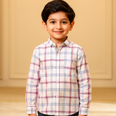Premium Boys' Mid-Season Layered Shirt | Full-Sleeve Checkered Design Shirt