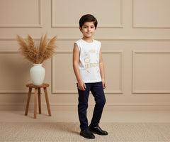 Boys Luxury 2-Piece Set: Premium Designer Over-Shirt with Inner