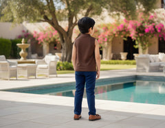 Boys Luxury 2-Piece Set: Premium Textured Over-Shirt with Graphic Inner