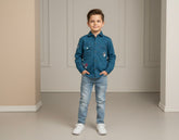Boys Luxury 2-Piece Set Premium Designer Over-Shirt with Matching Inner