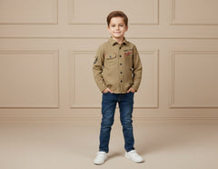 Boys Luxury 2-Piece Set Premium Designer Over-Shirt with Matching Inner