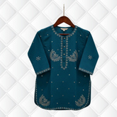 Girls' Premium 3-Piece Eastern Suit | Elegant Printed Frock with Matching Dupatta