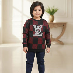 Boys Luxury Damier Sweatshirt Premium Kids Winter Eid Outfit