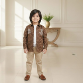 Boys Luxury 2-Piece Shirt Set Premium Over-Shirt with Graphic Inner