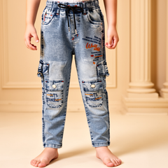 Boys' Premium Rugged Denim Jeans | Stylish Pocket Design Jogger Pants