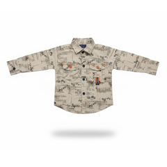 Boys Luxury 2-Piece Set: Designer Over-Shirt with Matching Graphic Inner