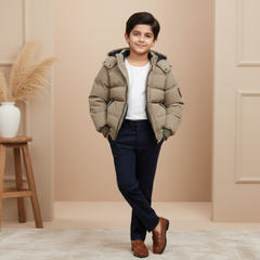 Premium Winter Puffer Jacket | Heavyweight Insulated Parka with Hood & Athletic Patches