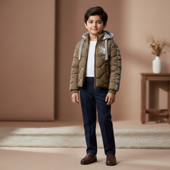 Premium Winter Puffer Jacket | Heavyweight Insulated Parka with Hood & Athletic Patches