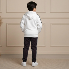 Premium Athletic Full-Zip TrackSuit | Sporty Striped Hooded TrackSuit
