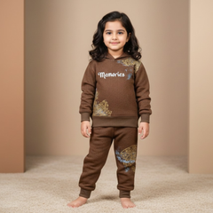 Premium 2-Piece Boys' Casual Set | Graphic Half-Sleeve Orange Shirt & Jogger Trousers