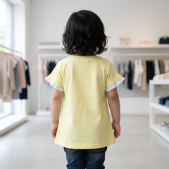 Little Diva "Sweet TWO" Butterfly Tee | Premium Pink Cotton Shirt with Ruffled Sleeves