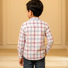 Premium Boys' Mid-Season Layered Shirt | Full-Sleeve Checkered Design Shirt