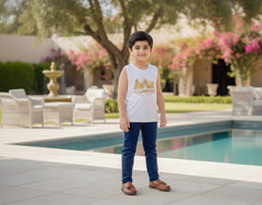 Boys Luxury 2-Piece Set Premium Designer Over-Shirt with Matching Inner