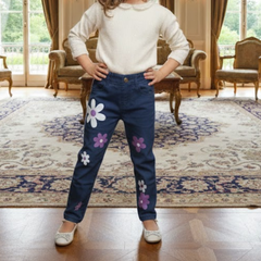 Girls' Premium Fashion Jeans | Stylish Front & Back Detailed Denim