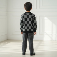 Boys Luxury Damier Sweatshirt Premium Kids Winter Eid Outfit
