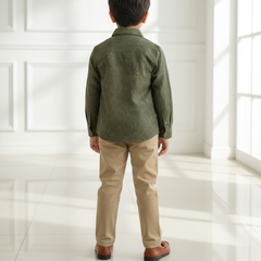 Boys Luxury 2-Piece Shirt Set Premium Over-Shirt with Graphic Inner