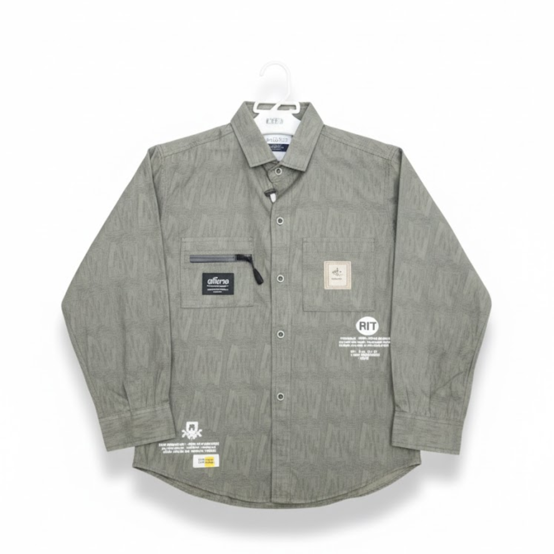 Boys Luxury 2-Piece Shirt Set Designer Over-Shirt with Matching Inner