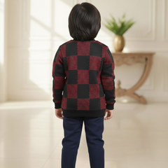 Boys Luxury Damier Sweatshirt Premium Kids Winter Eid Outfit
