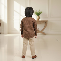 Boys Luxury 2-Piece Shirt Set Premium Over-Shirt with Graphic Inner